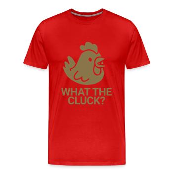 What the cluck? - Männer Premium Bio T-Shirt - Rot - Vorne - Damien (186cm)