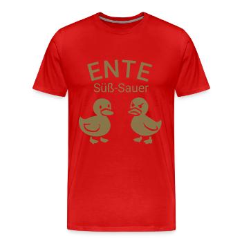 Ente süß-sauer - Männer Premium Bio T-Shirt - Rot - Vorne - Damien (186cm)