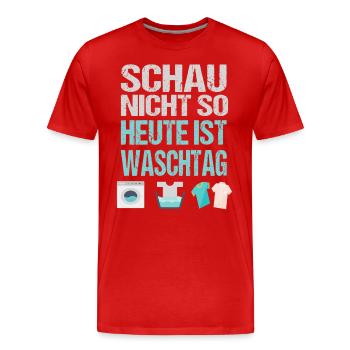 Waschtag Wäsche Haushalt - Männer Premium Bio T-Shirt - Rot - Vorne - Damien (186cm)