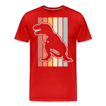 T Rex - T-shirt bio Premium Homme - rouge - Devant - Damien (186cm)