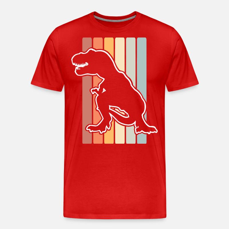 T Rex - Männer Premium Bio T-Shirt - Rot
