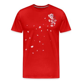 Sakura - Fleurs de cerisier - T-shirt bio Premium Homme - rouge - Devant - Damien (186cm)