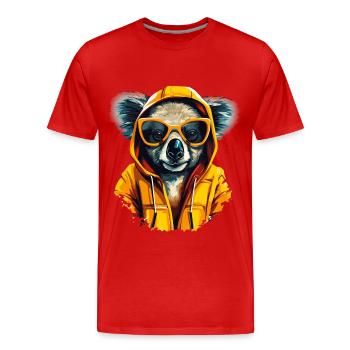 Streetstyle-Koalabär | Koala-Liebhaber - Männer Premium Bio T-Shirt - Rot - Vorne - Damien (186cm)