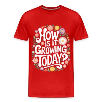 Jardinage Dire jardinage Jardinage Jardinage Fleurs - T-shirt bio Premium Homme - rouge - Devant - Damien (186cm)