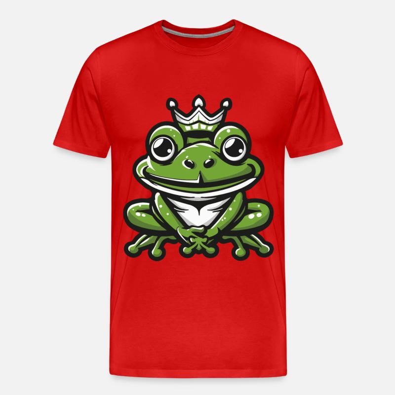 Frosch Krone - Männer Premium Bio T-Shirt - Rot