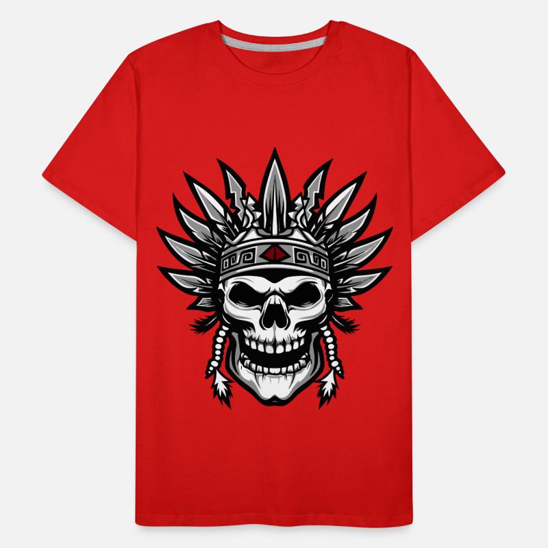 Chief Apache Skull Indian Men's Premium Organic T-Shirt