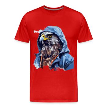 Streetstyle-Falke | Falken-Liebhaber - Männer Premium Bio T-Shirt - Rot - Vorne - Damien (186cm)