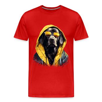 Urban Retriever: Streetwise Labrador Vibes - T-shirt bio Premium Homme - rouge - Devant - Damien (186cm)