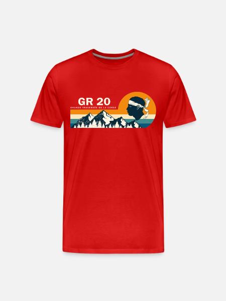 GR20 GR 20 randonnée Corse - T-shirt bio Premium Homme - rouge