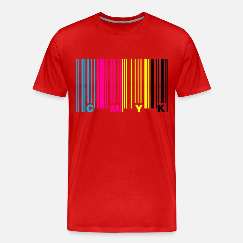 cmyk barcode - Männer Premium Bio T-Shirt - Rot