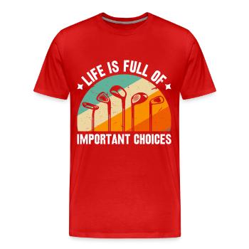 Golf Golfschläger Golfspieler - Männer Premium Bio T-Shirt - Rot - Vorne - Damien (186cm)
