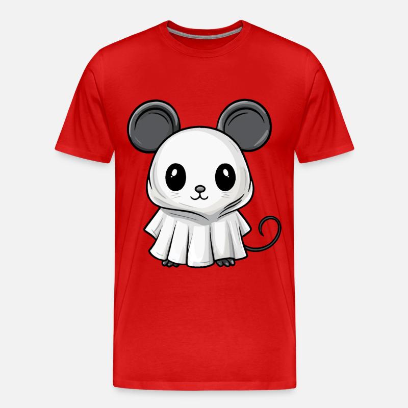 Mouse Halloween Comic Ghost - Men's Premium Organic T-Shirt - red