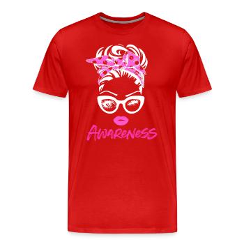 Sensibilisation au cancer du sein - T-shirt bio Premium Homme - rouge - Devant - Damien (186cm)