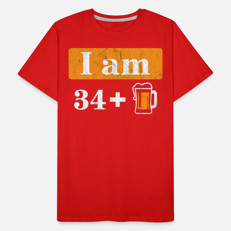 Ich bin 34 plus Bier 35. Geburtstag Männer Premium Bio T-Shirt