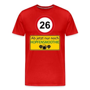26 Ab jetzt nur noch Hopfensmoothie - Männer Premium Bio T-Shirt - Rot - Vorne - Damien (186cm)