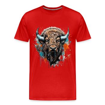 König der Prärie - Street Art - Männer Premium Bio T-Shirt - Rot - Vorne - Damien (186cm)