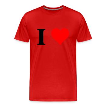 ich love - Männer Premium Bio T-Shirt - Rot - Vorne - Damien (186cm)