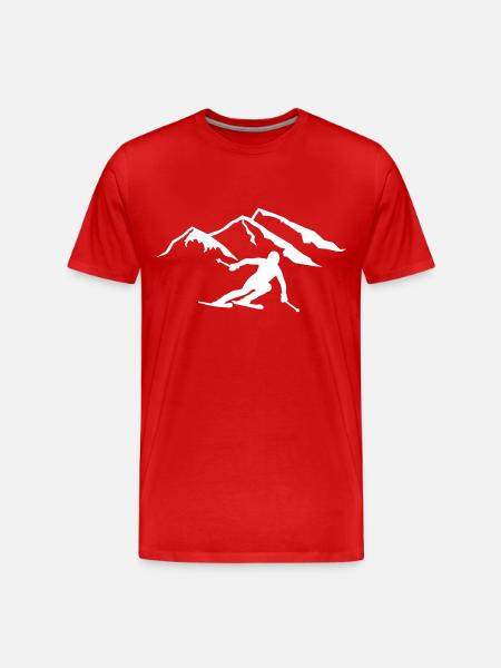 Ski - Männer Premium Bio T-Shirt - Rot