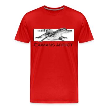 Caimans addict - Men's Premium Organic T-Shirt - red - Front - Damien (186cm)