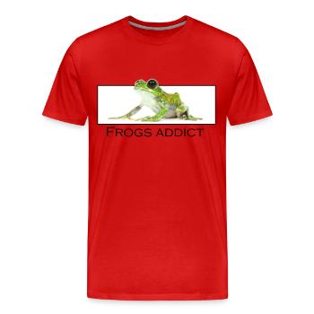 Frogs addict - Men's Premium Organic T-Shirt - red - Front - Damien (186cm)