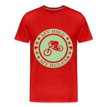 Biken Ebike Bike - Männer Premium Bio T-Shirt - Rot - Vorne - Damien (186cm)