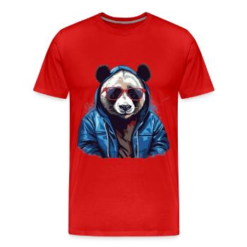 Panda großer Streetstyle | Panda-Liebhaber - Männer Premium Bio T-Shirt - Rot - Vorne - Damien (186cm)