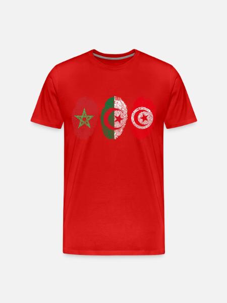 LOGO Magreb unido المغرب - Camiseta orgánica premium hombre - rojo