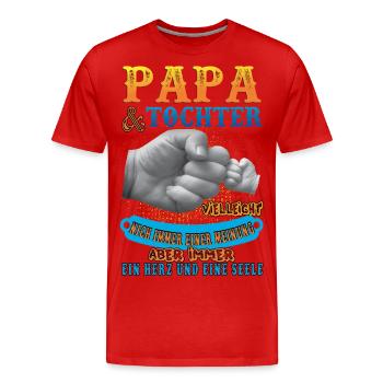 papa und tochter - Männer Premium Bio T-Shirt - Rot - Vorne - Damien (186cm)