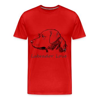 Labrador Love - Männer Premium Bio T-Shirt - Rot - Vorne - Damien (186cm)