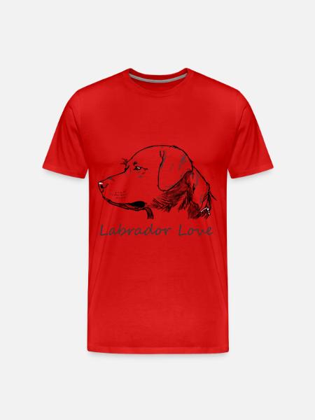 Labrador Love - Männer Premium Bio T-Shirt - Rot