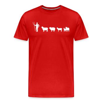 I sheep my followers - Men's Premium Organic T-Shirt - red - Front - Damien (186cm)