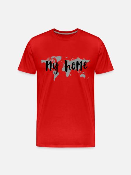 my home - Männer Premium Bio T-Shirt - Rot