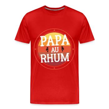 Papa Au Rhum Original Fan de l Apéro Alcool - T-shirt bio Premium Homme - rouge - Devant - Damien (186cm)