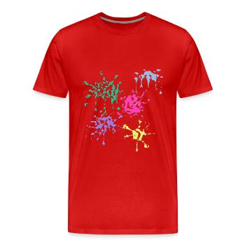 klecks farb - Männer Premium Bio T-Shirt - Rot - Vorne - Damien (186cm)