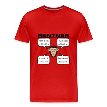 Rentner T-Design vier Wahrheiten - Männer Premium Bio T-Shirt - Rot - Vorne - Damien (186cm)