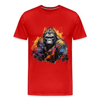 Stoic Gorilla. Graffiti-style wisdom. - Men's Premium Organic T-Shirt - red - Front - Damien (186cm)