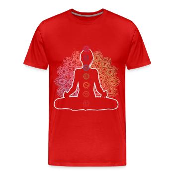 Chakra Meditation Chakra Meditation Zen - Männer Premium Bio T-Shirt - Rot - Vorne - Damien (186cm)