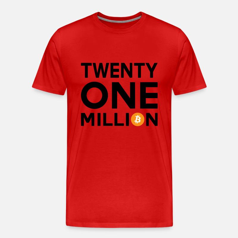 Bitcoin Twenty One Million - Männer Premium Bio T-Shirt - Rot