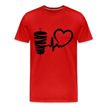 Kebab Lover Kebab Grill Heart - T-shirt bio Premium Homme - rouge - Devant - Damien (186cm)