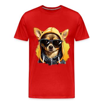 Chihuahua Rule: Governing the Cityscape - Men's Premium Organic T-Shirt - red - Front - Damien (186cm)