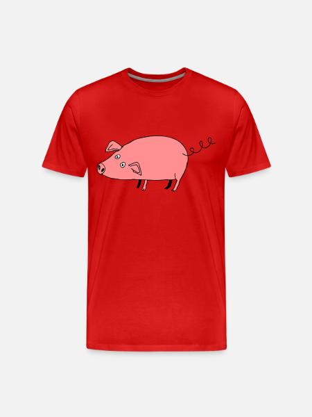 Pig roz3 - Men's Premium Organic T-Shirt - red