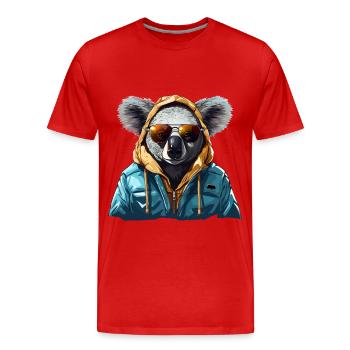 Streetstyle-Koalabär | Koala-Liebhaber - Männer Premium Bio T-Shirt - Rot - Vorne - Damien (186cm)