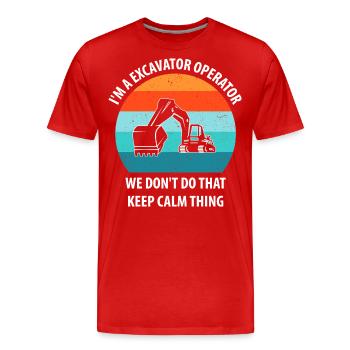 Excavatrice Excavatrice Conducteur Excavatrice Camion - T-shirt bio Premium Homme - rouge - Devant - Damien (186cm)