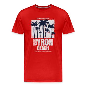 Byron Beach NSW, Australien - Männer Premium Bio T-Shirt - Rot - Vorne - Damien (186cm)