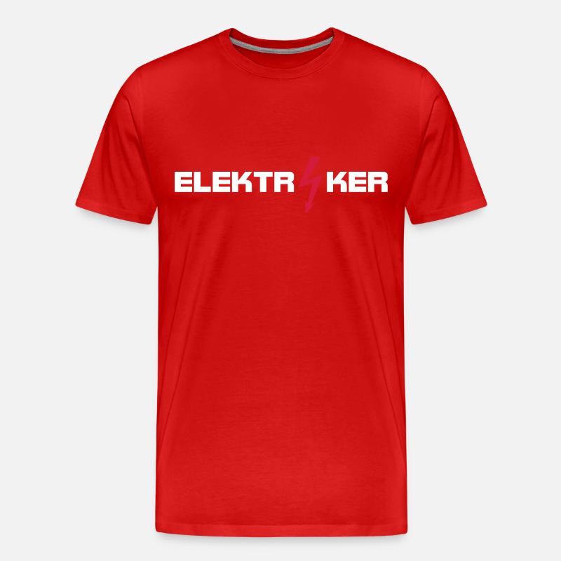 elektiriker, berufe, elektriker beruf, elektriker - Männer Premium Bio T-Shirt - Rot