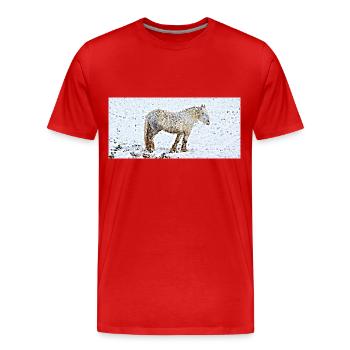 La jument de trait - T-shirt bio Premium Homme - rouge - Devant - Damien (186cm)