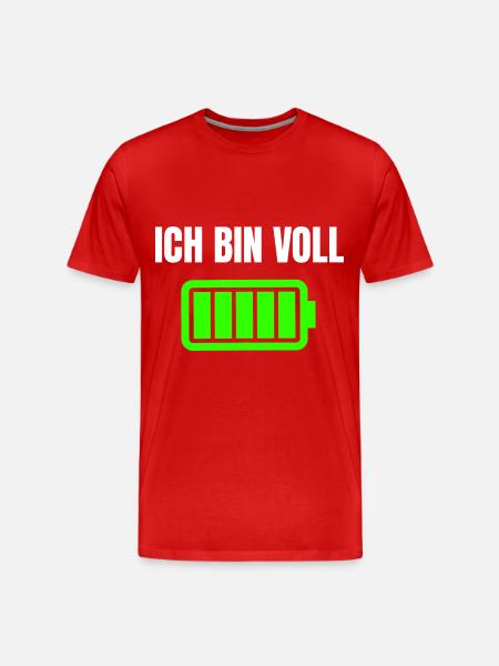 I'm Full Battery Full - Men's Premium Organic T-Shirt - red