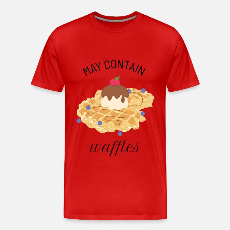 Waffeln - Männer Premium Bio T-Shirt - Rot