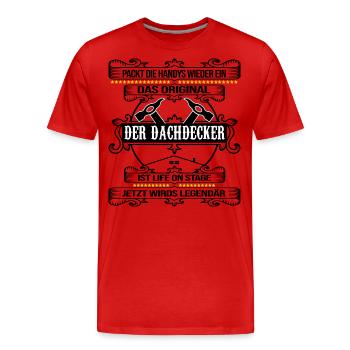 dachdecker legendärer roofer dach decken - Männer Premium Bio T-Shirt - Rot - Vorne - Damien (186cm)