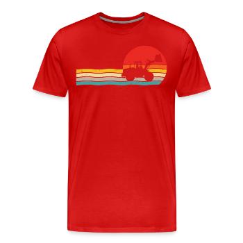 chargeuse sur pneus Retro T-shirt Chargeur sur pneus - T-shirt bio Premium Homme - rouge - Devant - Damien (186cm)